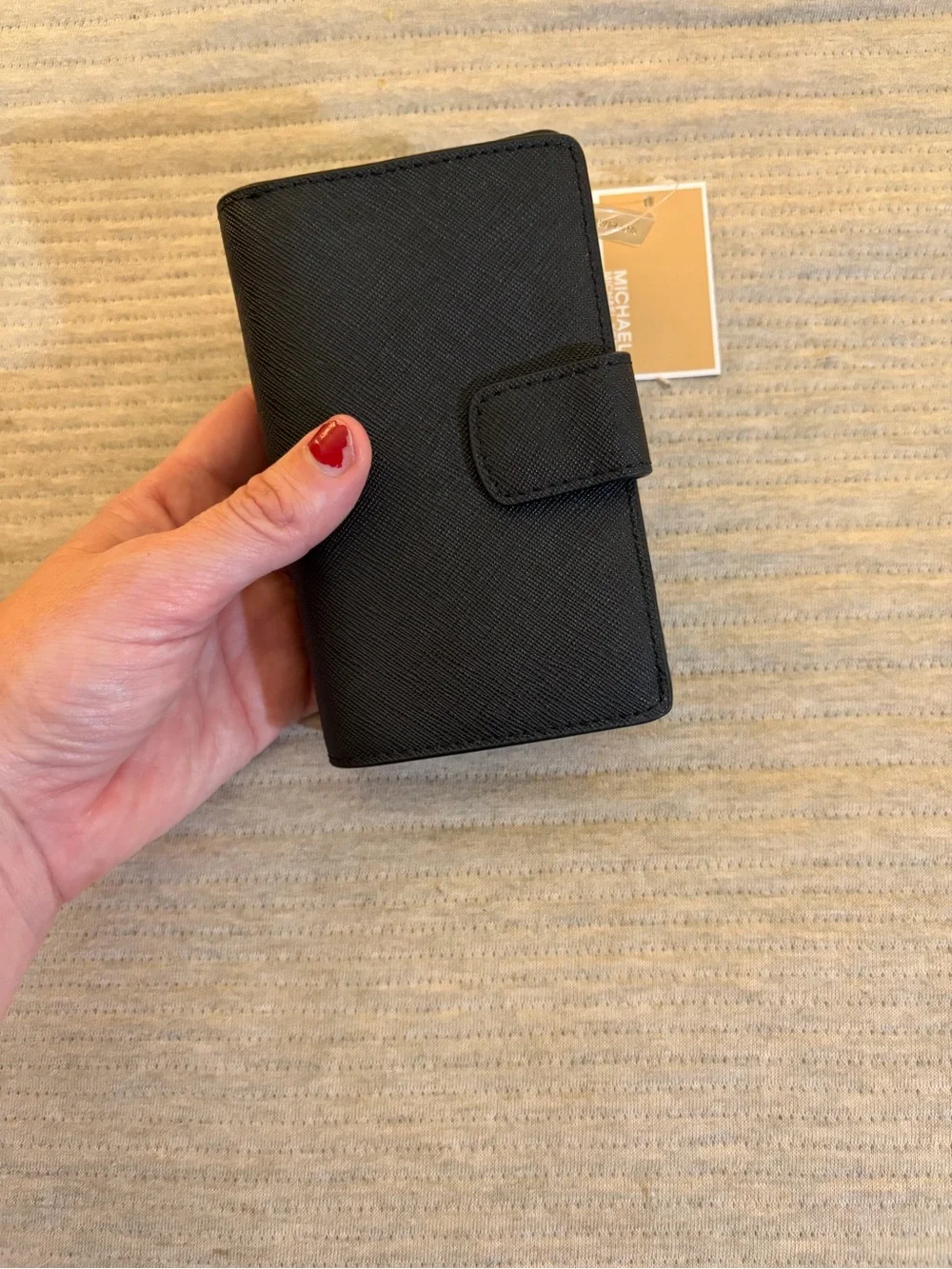 Michael Kors Jet Set Travel Medium Bifold Zip Coin Wallet Black Leather NWT